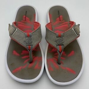 Easy Spirit Drifts Coral/Taupe Thong Flip Flop Sandals; Size 8